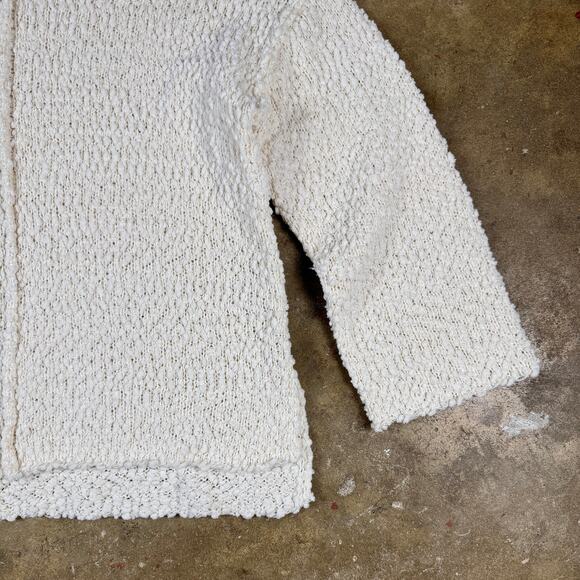 Mine Women’s Boucle Knit Sweater White Medium Minimalist Quiet Luxury Pullover - Picture 3 of 11